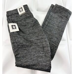 Anne Klein Womens Sz S Gray Black Combo Plaid Knit Slim Ankle Pants Work NEW